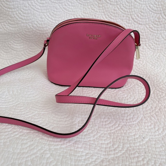 kate spade Handbags - Kate Spade Pink Saffiano Leather Dome Crossbody Purse